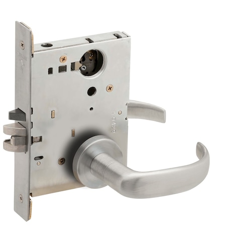 Grade 1 Storeroom Mortise Lock, Less Cylinder, 17 Lever, A Rose, Vandlgard, Satin Chrome Finish, Fie